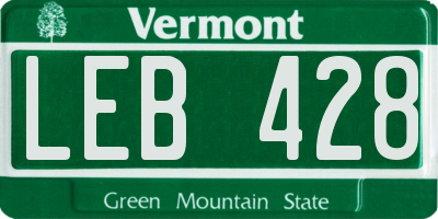 VT license plate LEB428