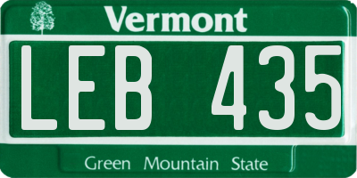 VT license plate LEB435