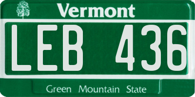 VT license plate LEB436