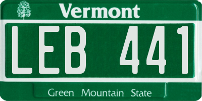 VT license plate LEB441