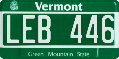 VT license plate LEB446