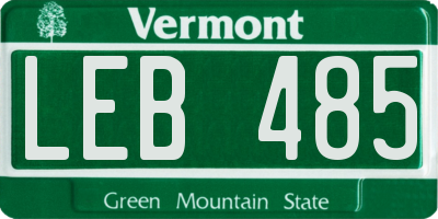 VT license plate LEB485