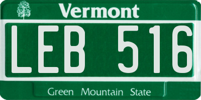 VT license plate LEB516