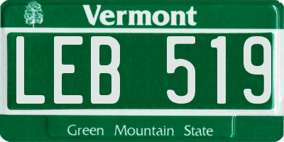 VT license plate LEB519