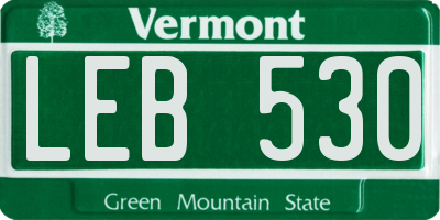 VT license plate LEB530