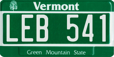 VT license plate LEB541