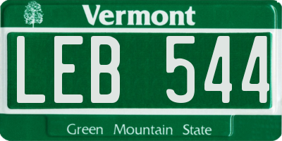 VT license plate LEB544