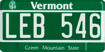 VT license plate LEB546
