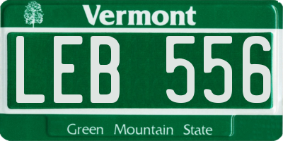 VT license plate LEB556
