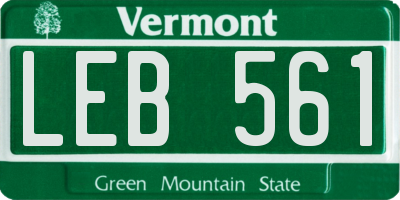 VT license plate LEB561