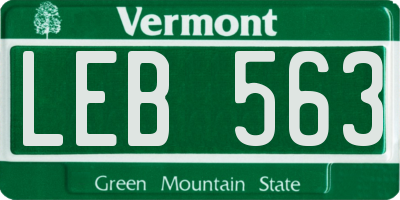 VT license plate LEB563