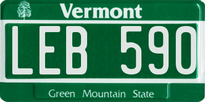 VT license plate LEB590