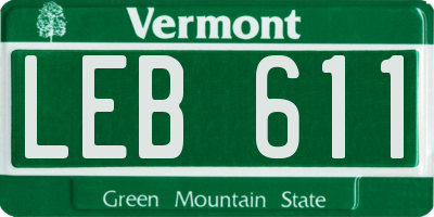 VT license plate LEB611