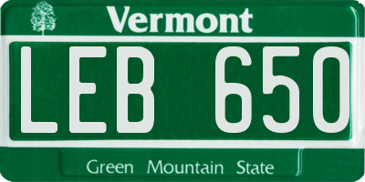 VT license plate LEB650
