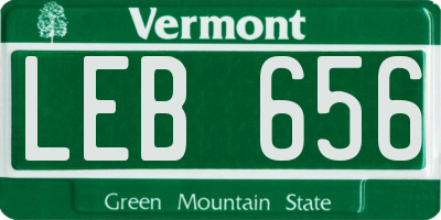 VT license plate LEB656