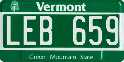 VT license plate LEB659