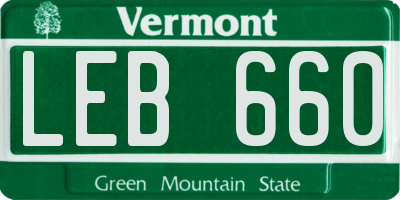 VT license plate LEB660