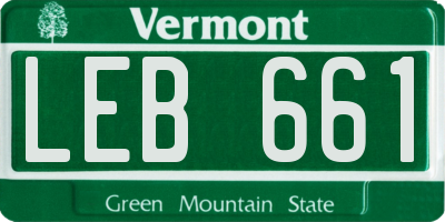VT license plate LEB661