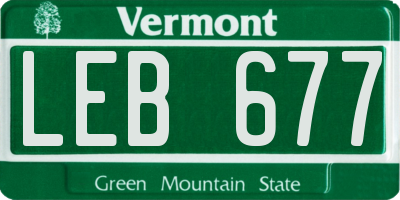 VT license plate LEB677