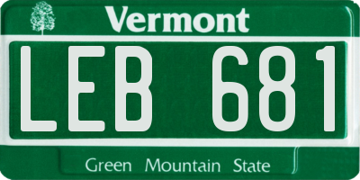 VT license plate LEB681