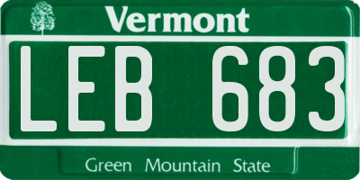 VT license plate LEB683