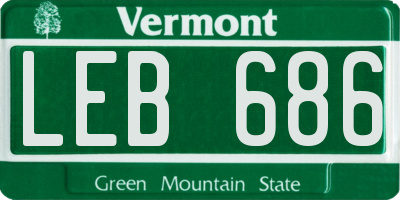 VT license plate LEB686