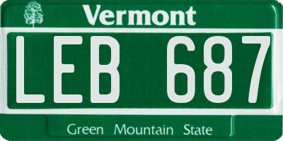 VT license plate LEB687