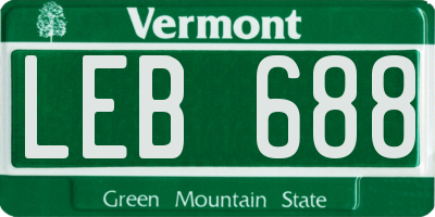 VT license plate LEB688