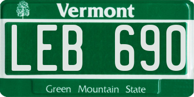 VT license plate LEB690