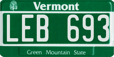 VT license plate LEB693
