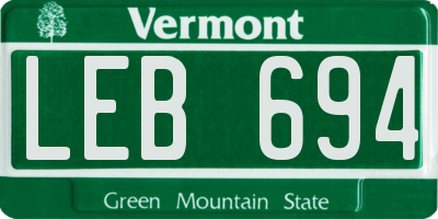 VT license plate LEB694