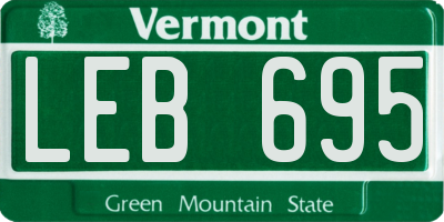 VT license plate LEB695