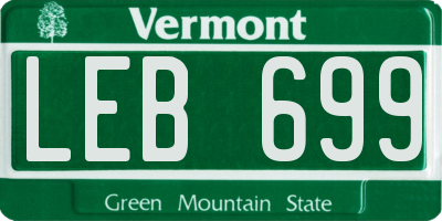 VT license plate LEB699