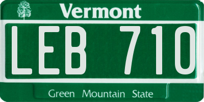 VT license plate LEB710