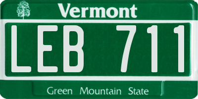 VT license plate LEB711