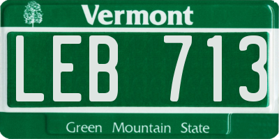 VT license plate LEB713