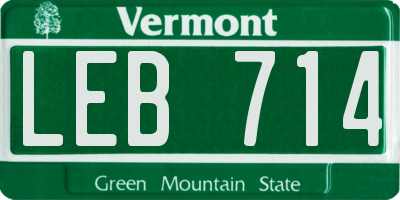 VT license plate LEB714