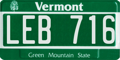 VT license plate LEB716