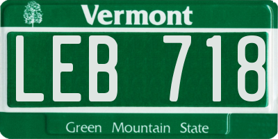 VT license plate LEB718