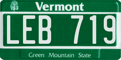 VT license plate LEB719