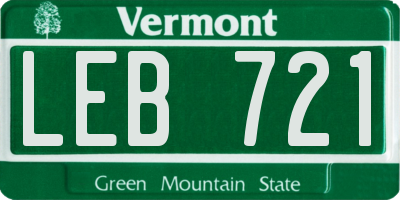 VT license plate LEB721
