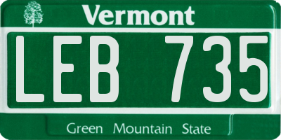 VT license plate LEB735