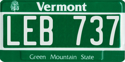 VT license plate LEB737