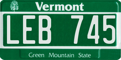 VT license plate LEB745