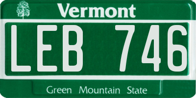 VT license plate LEB746