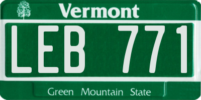 VT license plate LEB771