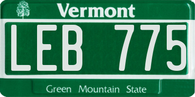 VT license plate LEB775