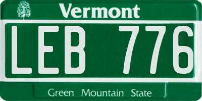 VT license plate LEB776