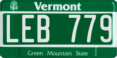 VT license plate LEB779