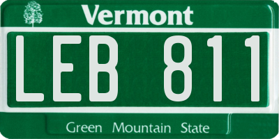 VT license plate LEB811
